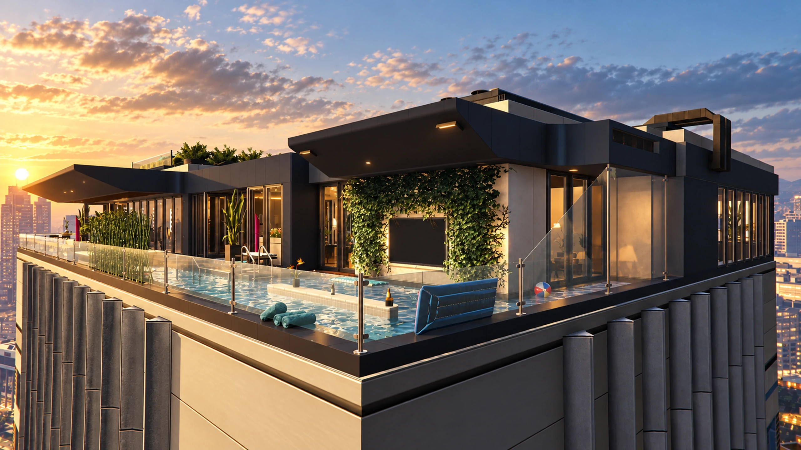 Căn hộ Penthouse áp mái kèm hồ bơi