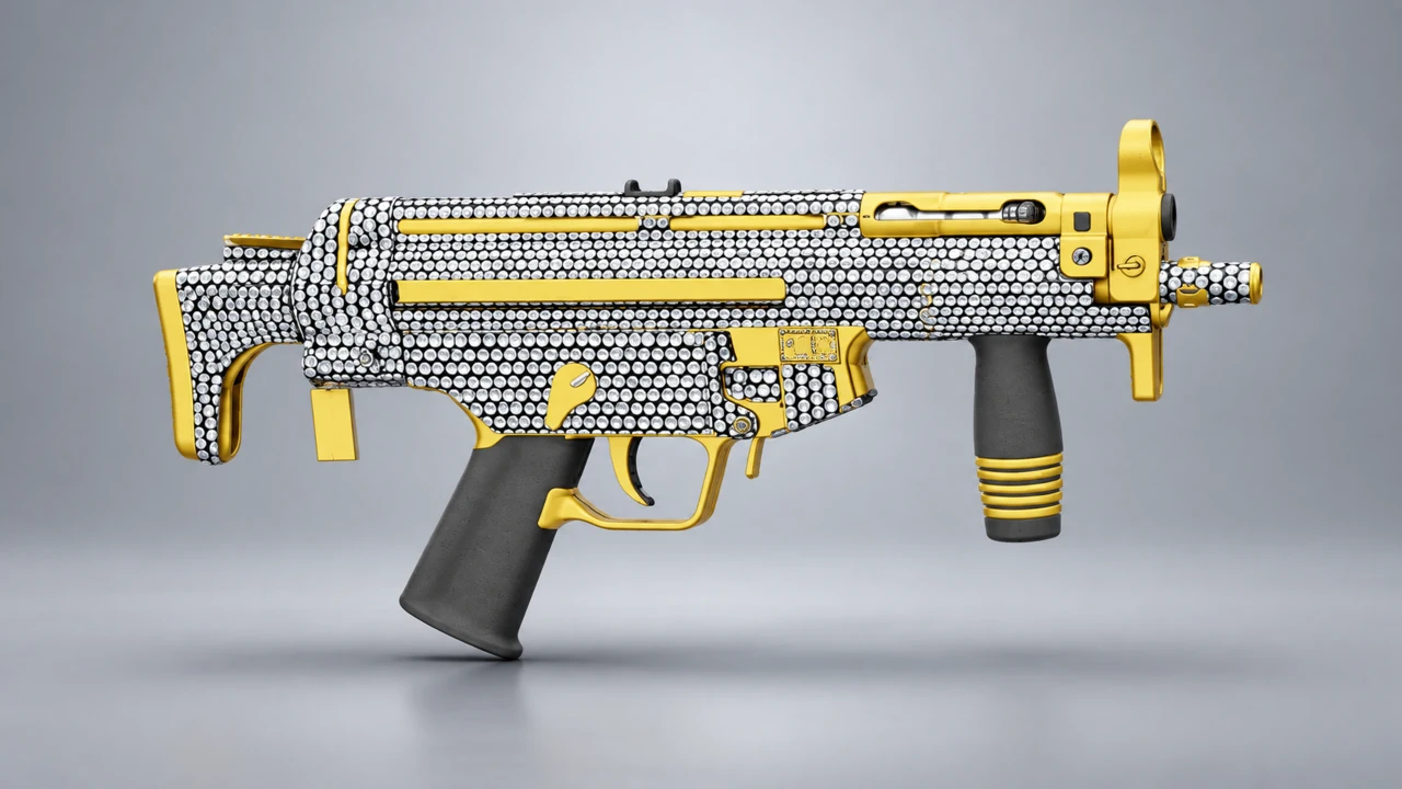 MP5 Nạm Kim Cương Vàng