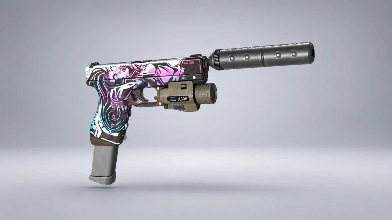 Glock Graffiti Hồng Xanh