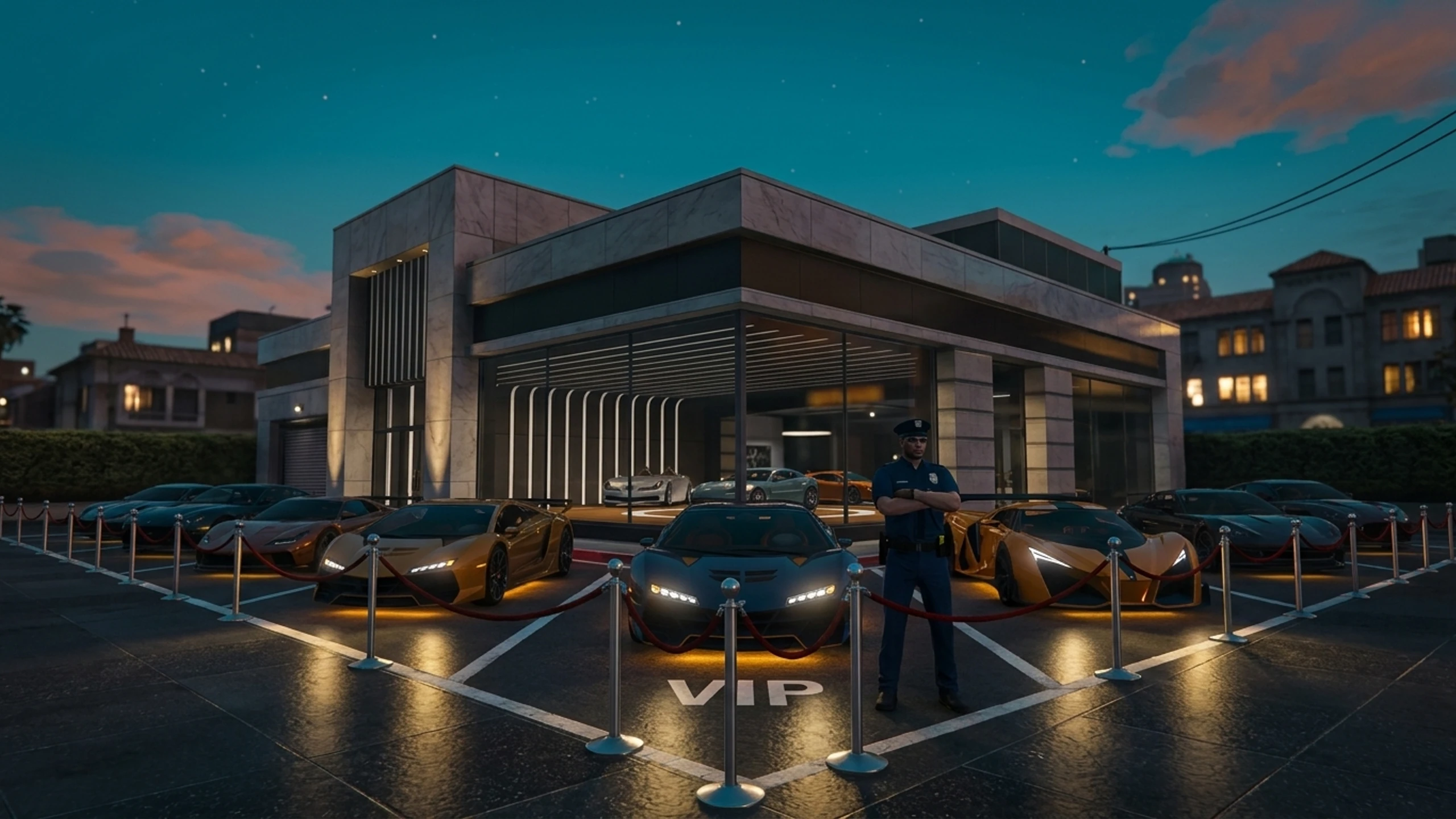 Klicken, um im Vollbild anzuzeigen Luxury Auto — Showroom und VIP Parkplätze